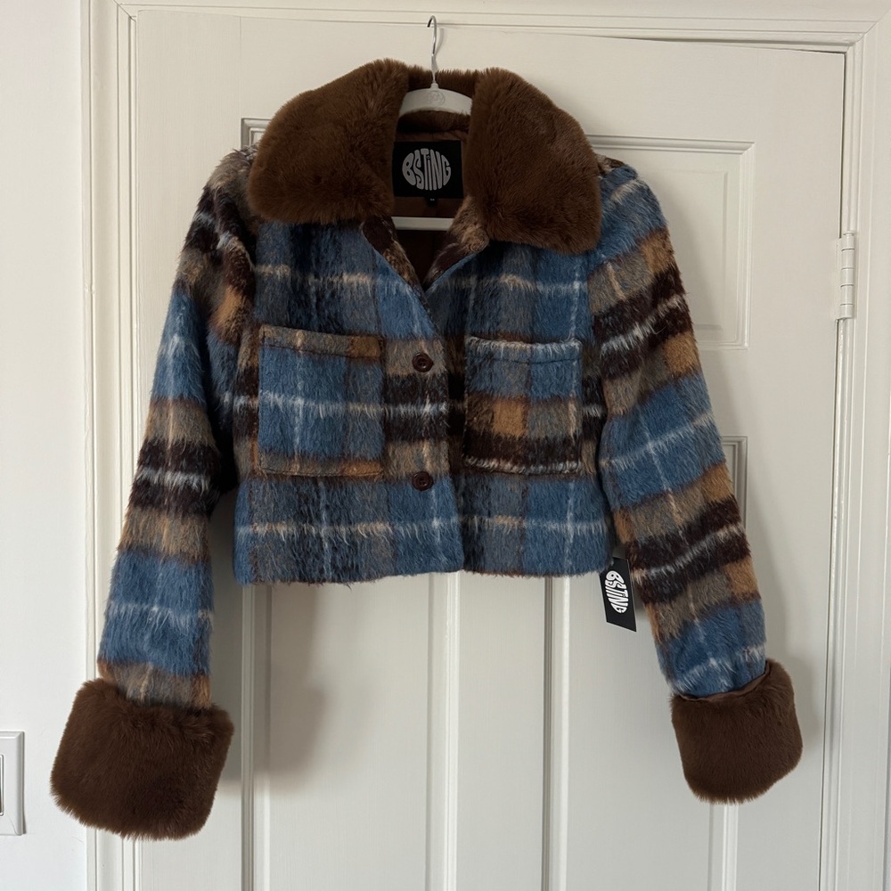 Plaid cropped jacket